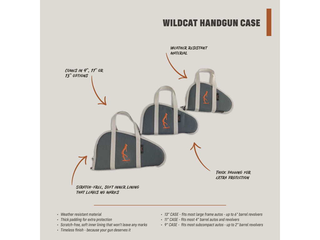 HALF RACK Wildcat Handgun Case, Dark Grey/Light Grey/Orange, Small