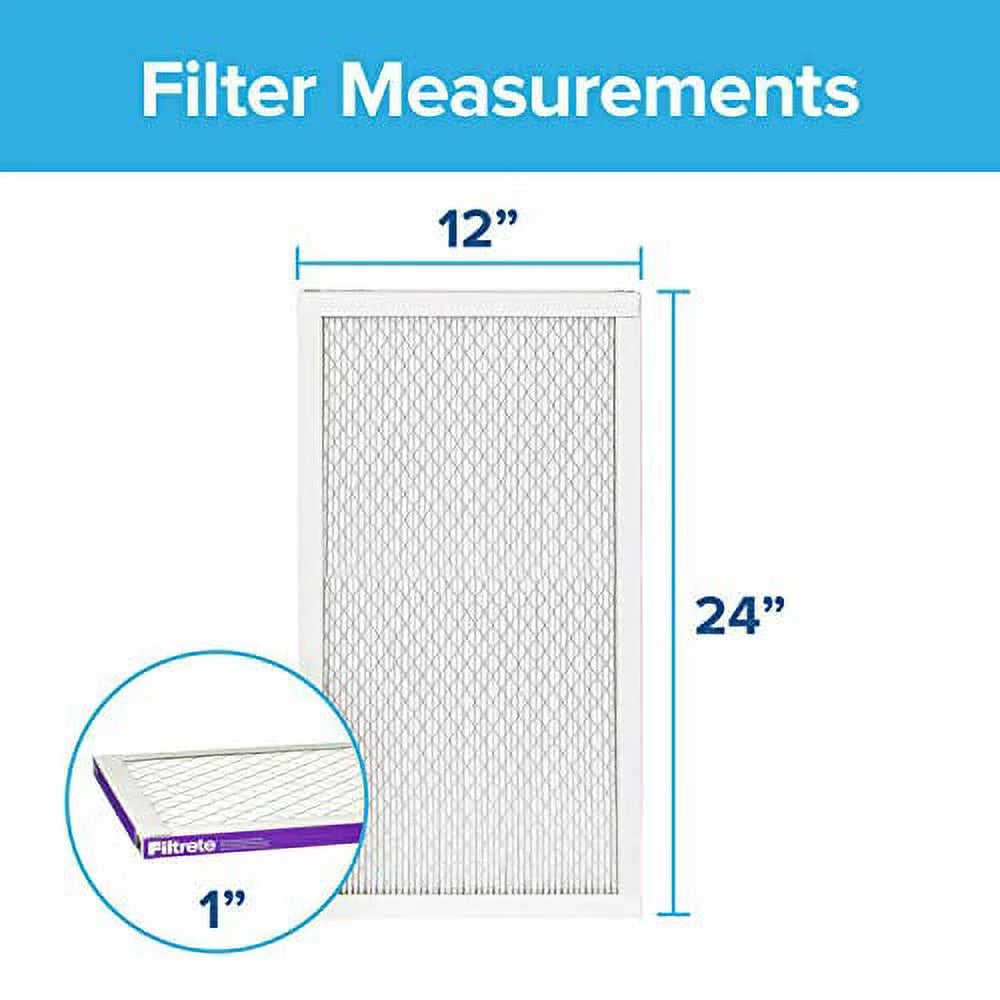 Filtrete 12x24x1, AC Furnace Air Filter, MPR 1500, Healthy Living Ultra Allergen, 6-Pack (exact dimensions 11.69 x 23.69 x 0.78)