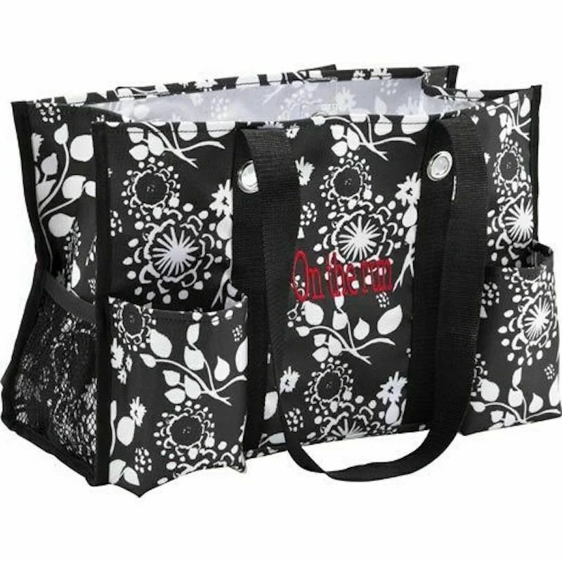 New Organizing Utility Picnic Lunch Mummy Tote 31 Gift Shoulder Bag In Jet Brushstrokes