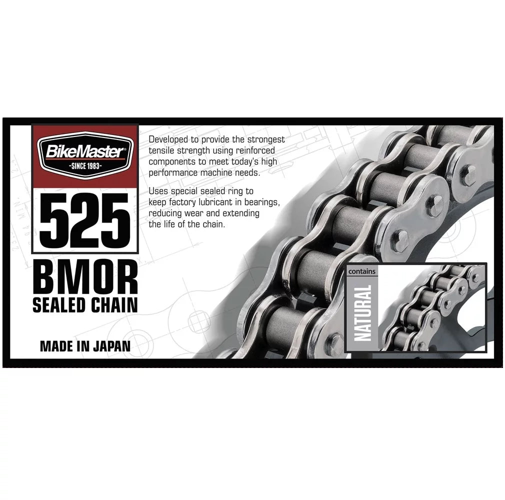 BIKEMASTER 525 BMOR Sealed Chain Natural with MAXIMA Wax, JT Front & Rear Sprocket Kit for Street F800 GS 2008-2013