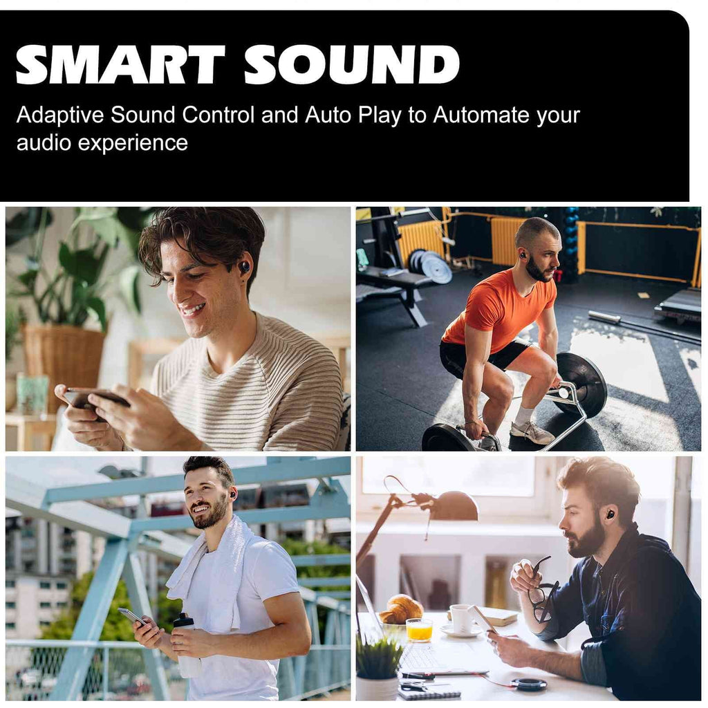 UrbanX True Wireless Bluetooth Earbuds + Charging Case, Jet Dual Connect, IPX5 Water Resistance, Bluetooth 5.2 Connection, Balanced, Bass Boost Compatible with Pad Pro