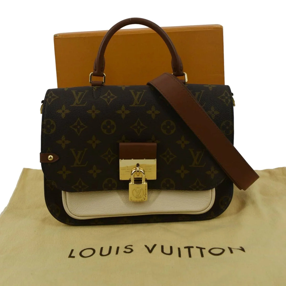 Pre-owned LOUIS VUITTON Vaugirard Monogram Canvas Shoulder Bag Creme