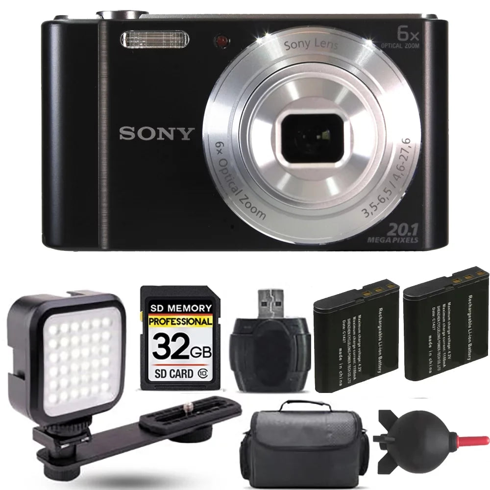 Cyber-shot DSC-W810 Digital Camera+ Extra Battery + LED - 32GB Kit
