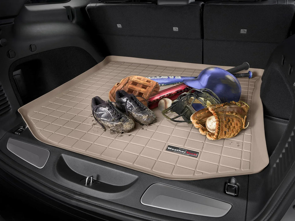WeatherTech Cargo Trunk Liner with Bumper Protector compatible with 2010-2024 4Runner - Behind 2nd Row Seating With Bumper Protector, Tan