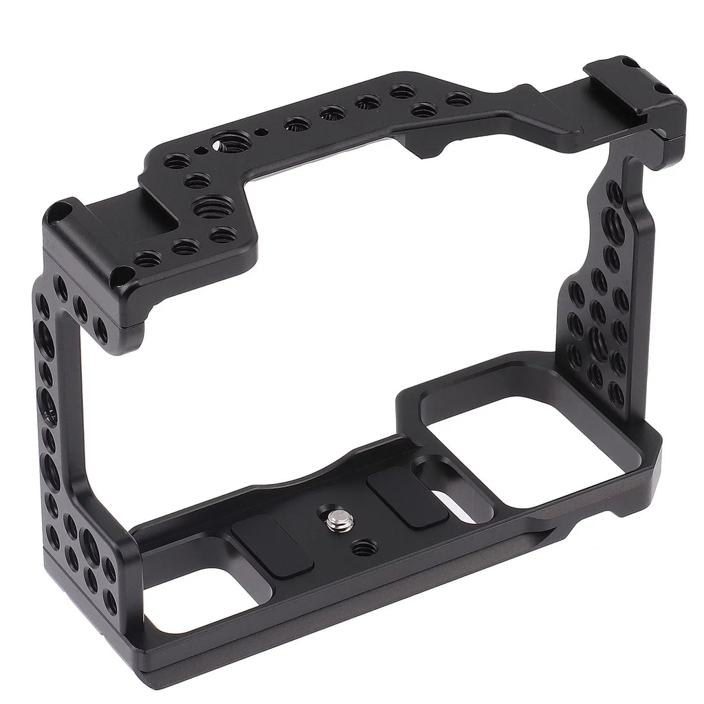 Htovila Camera Cage Aluminum Alloy Video Cage Replacement for A7M3 A7R3 A9 Mirrorless Camera with Cold Shoe Mount 1/4 Inch & 3/8 Inch Screw Holes