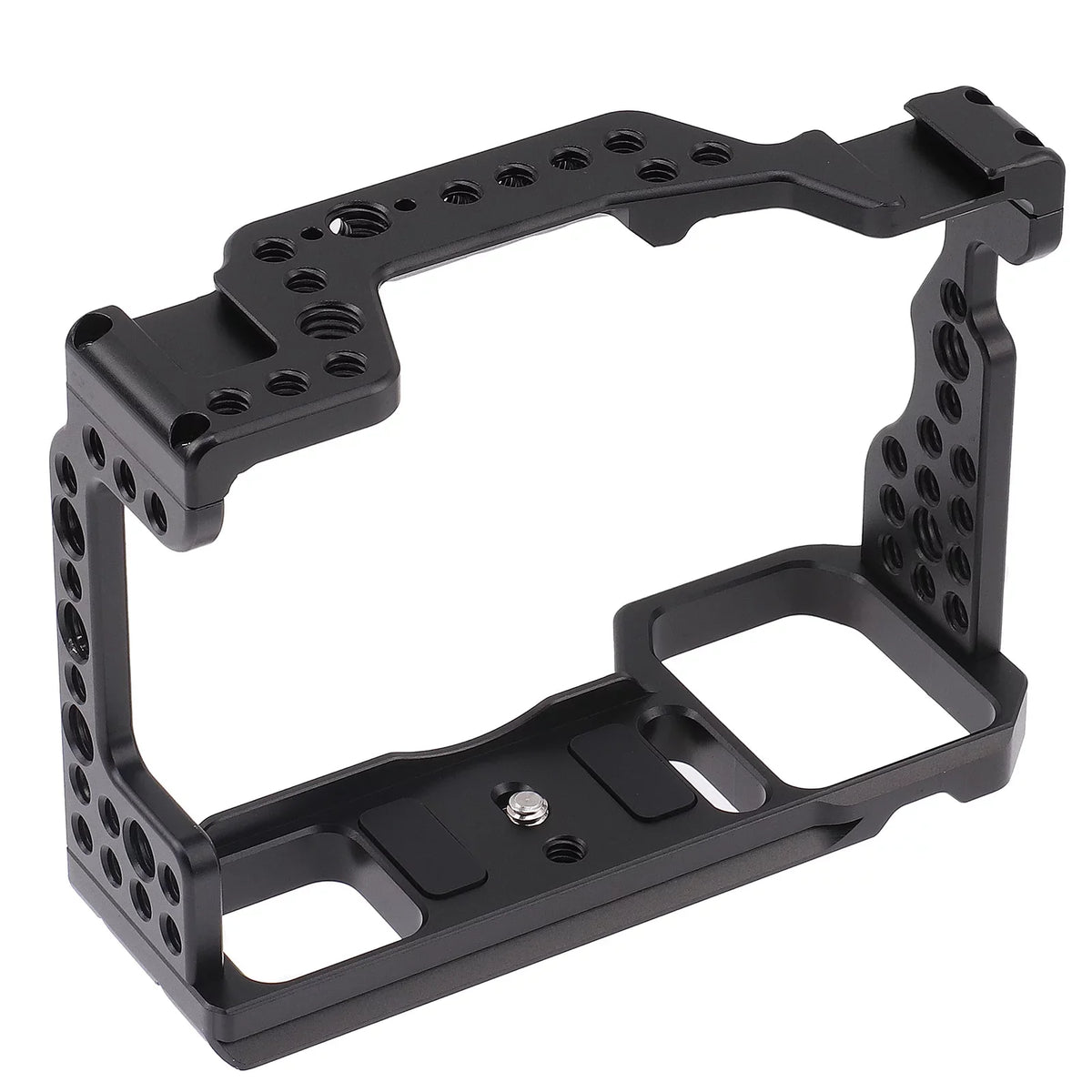 Htovila Camera Cage Aluminum Alloy Video Cage Replacement for A7M3 A7R3 A9 Mirrorless Camera with Cold Shoe Mount 1/4 Inch & 3/8 Inch Screw Holes
