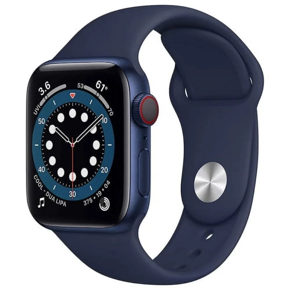 Pre-Owned Watch Series 6 44mm GPS + Cellular Unlocked - Blue Aluminum Case - Navy Sport Band (2020) - Fair