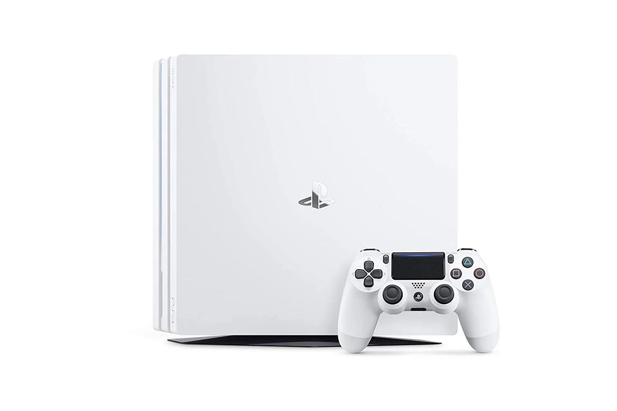 PlayStation 4 Original 500GB Matte White Gaming Console With 2 Controller + G9 Earbuds With Microphone BOLT AXTION Bundle Used