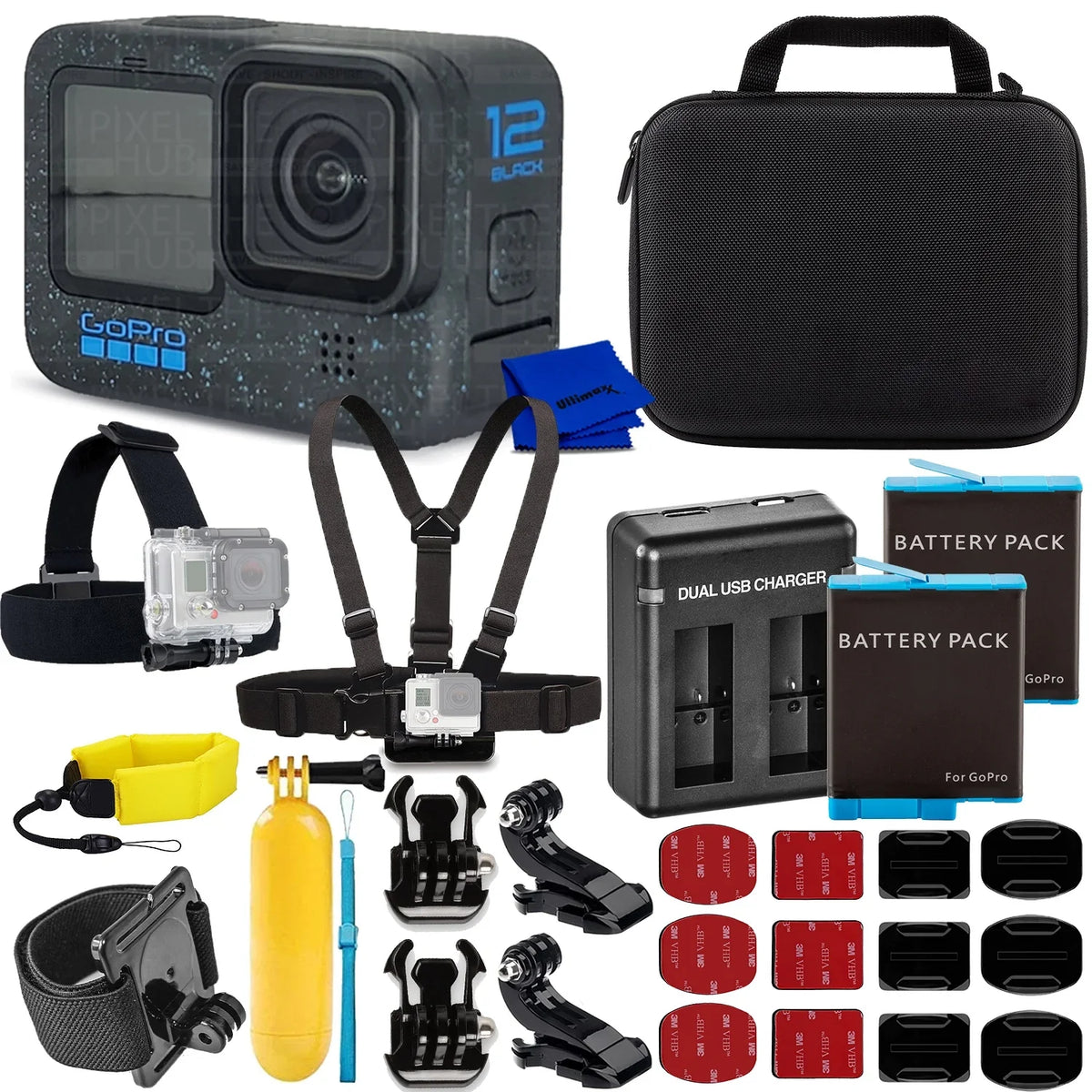 GoPro Hero12 Hero 12 Dark - All You Need Kit Includes: 2 Extra Batteries + More