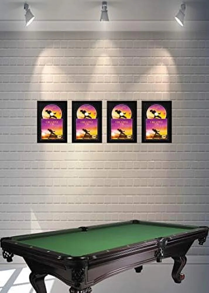 X 12" Jukebox Music Frame Double Jet Matting Displays Cover Art And 4 7/8-Inch Dia. Disc Self Standing With Wall Hanger