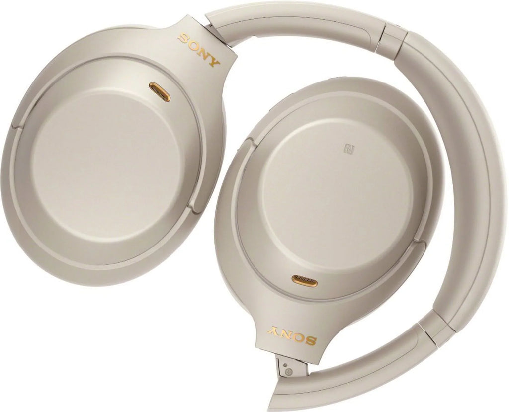WH-1000XM4 Wireless Noise-Canceling Over-Ear Headphones (Silver WH1000XM4) Bundle + Wall Charger with USB Type-C Cable
