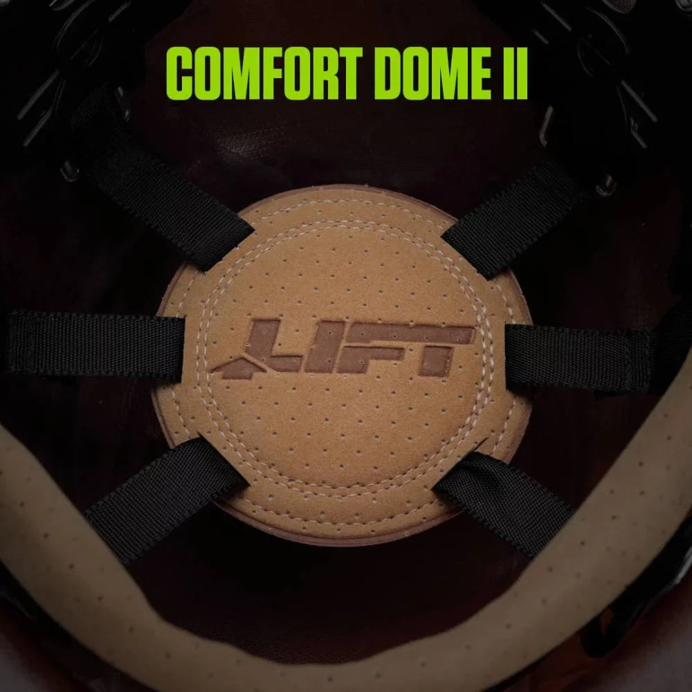 Lift Safety Hard Hat Dax Matte Ebony Carbon Fiber Cap Style