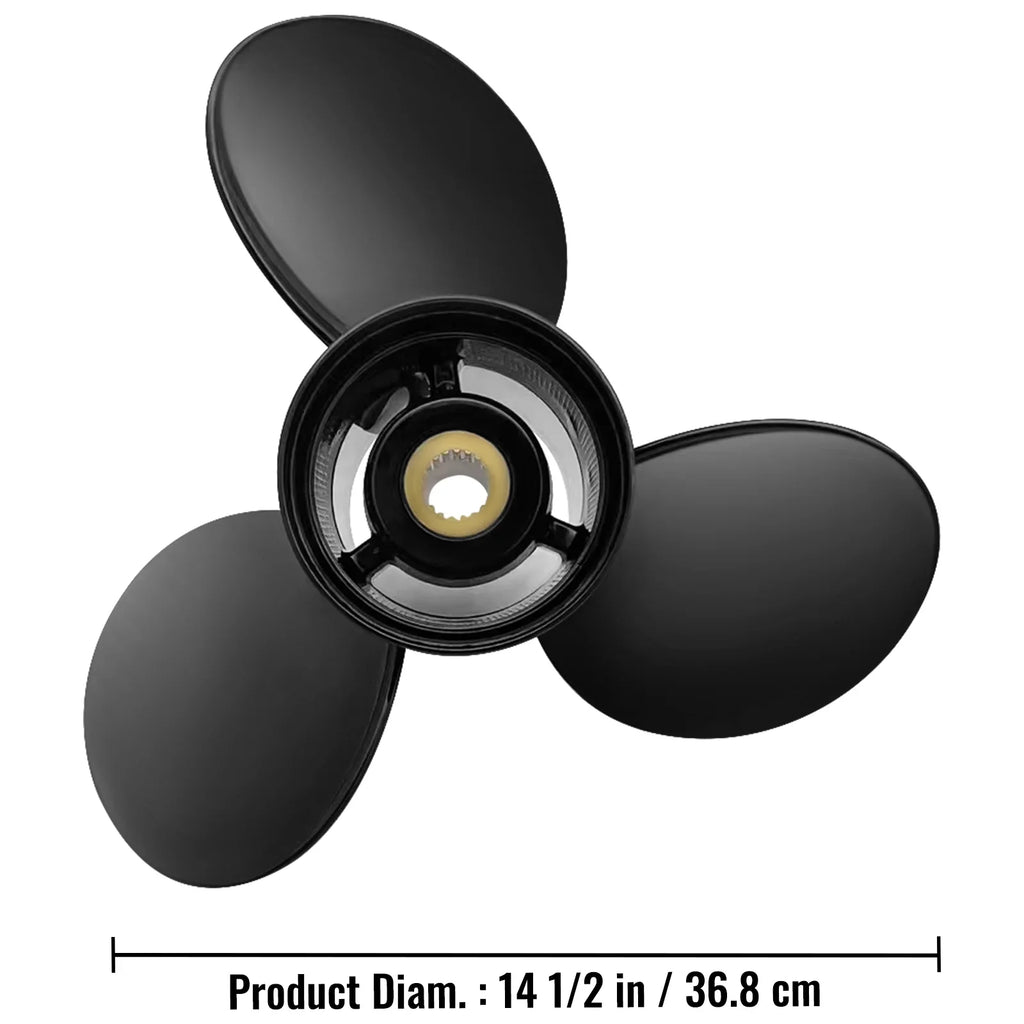 VEVOR Outboard Propeller, 3-Blade 14.5" x 19" Boat Propeller, Replace for OEM 3817468, Compatible with SX Sterndrives Outboard Volvo Penta Engine, Right-handed Aluminium Propeller & 19 Spline Teeth