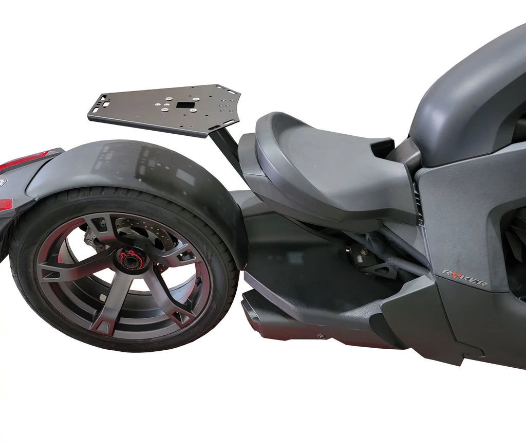Can Am Ryker Luggage Rack Ebony Large Shad Cases Kit installed NO MAX MOUNT NEEDED.