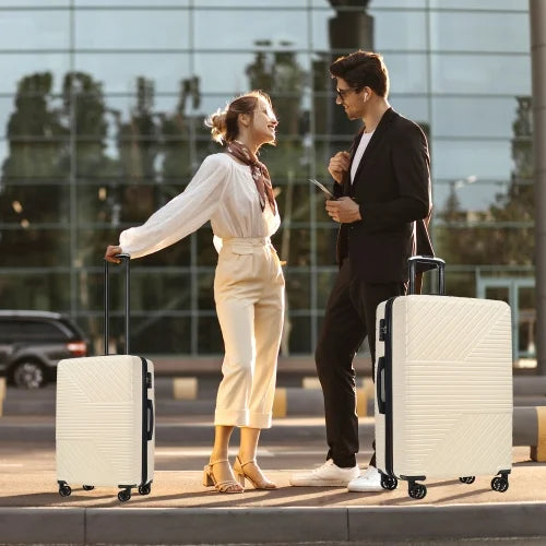 Zateety Hardshell Luggage Sets 3 Piece double spinner 8 wheels Suitcase with TSA Lock Load 20''24''28''