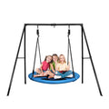 Trekassy 440lbs Metal Swing Set with 40 Inch Saucer Tree Swing, Swivel and Heavy Duty A-Frame Metal Swing Stand