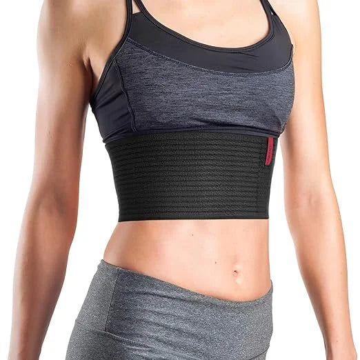 ORTONYX 6.25" Broken Rib Brace Unisex - Elastic Chest Wrap Comppression Support Belt - Rehabilitation of Cracked, Fractured, Dislocated Ribs Post-Surgery Aid Plus Size 3XL Ebony / ACOX5226-BK-3XL