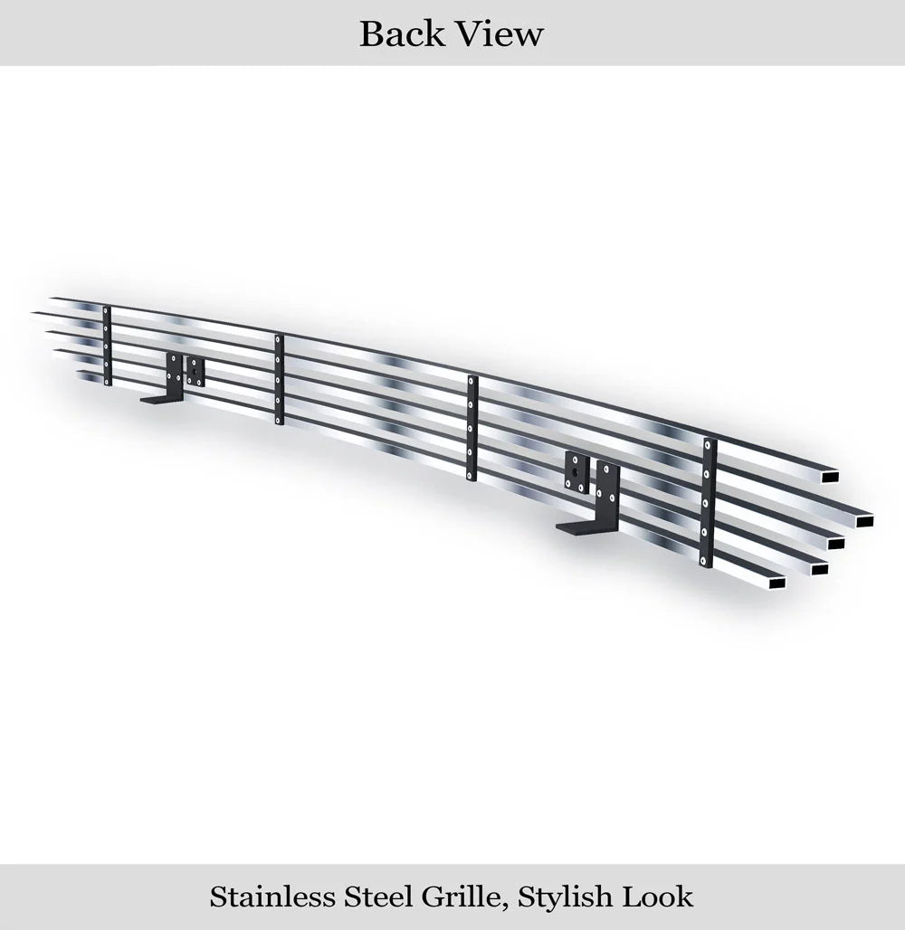 APS Premium Stainless Steel Silver Horizontal Billet Grille Compatible with Tacoma 2012-2015 Lower Bumper N19-C83966T