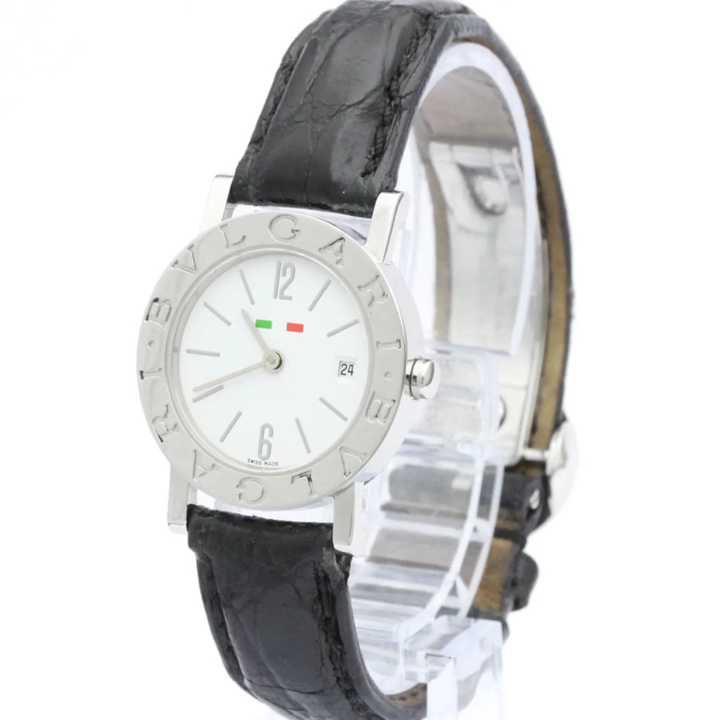 Pre-Owned Polished BVARI BVARI-BVARI Steel Quartz Ladies Watch BB26SL BF558550 (Good)