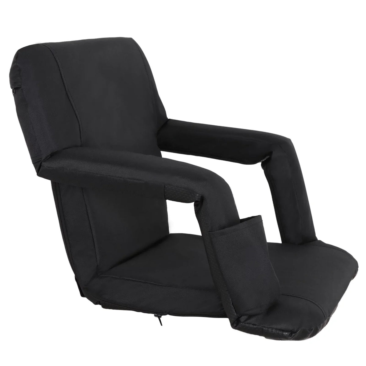 ZENY Stadium Seat Chair Reclining Bleachers W/Padded Cushion - 6 Reclining Positions, Dark