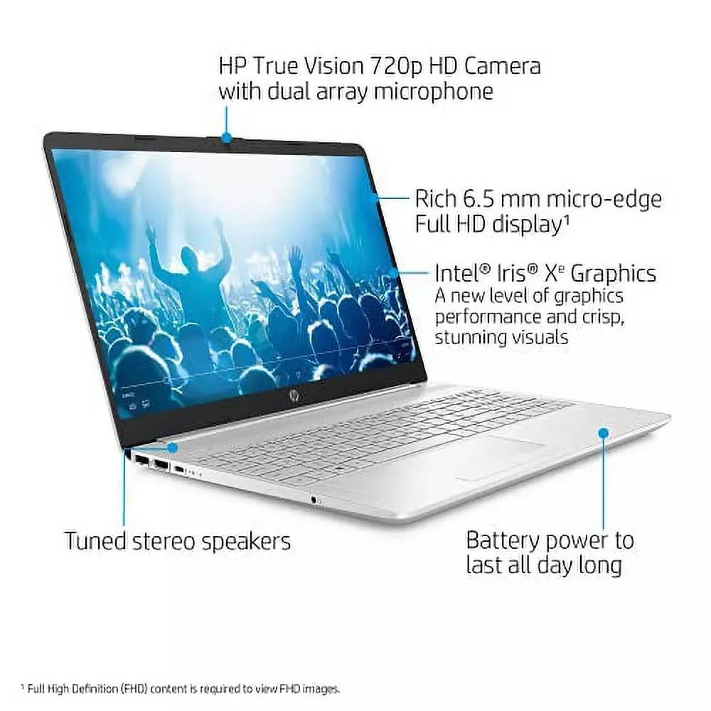2022 15.6" HD Touchscreen Laptop PC 4-Core i5-1135G7 24GB DDR4 512GB NVMe SSD Iris Xe Graphics Webcam HDMI WiFi AC RJ45 BT USB-C Backlit Keyboard Silver Windows 10 Pro w/RE Accessories