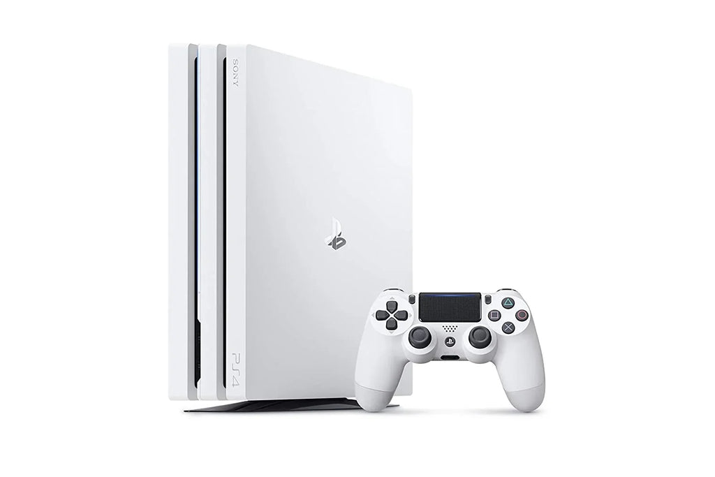 PlayStation 4 Original 500GB Matte White Gaming Console With 2 Controller + G9 Earbuds With Microphone BOLT AXTION Bundle Used