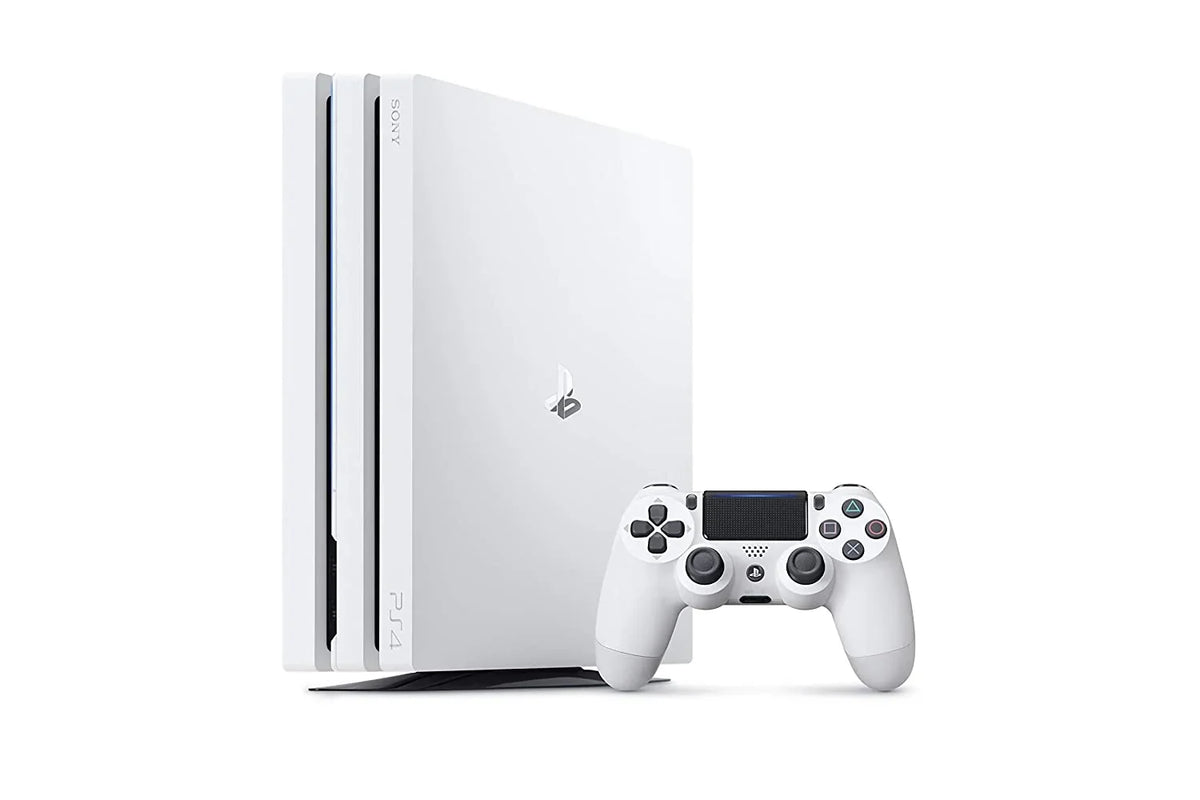 PlayStation 4 Original 500GB Matte White Gaming Console With 2 Controller + G9 Earbuds With Microphone BOLT AXTION Bundle Used