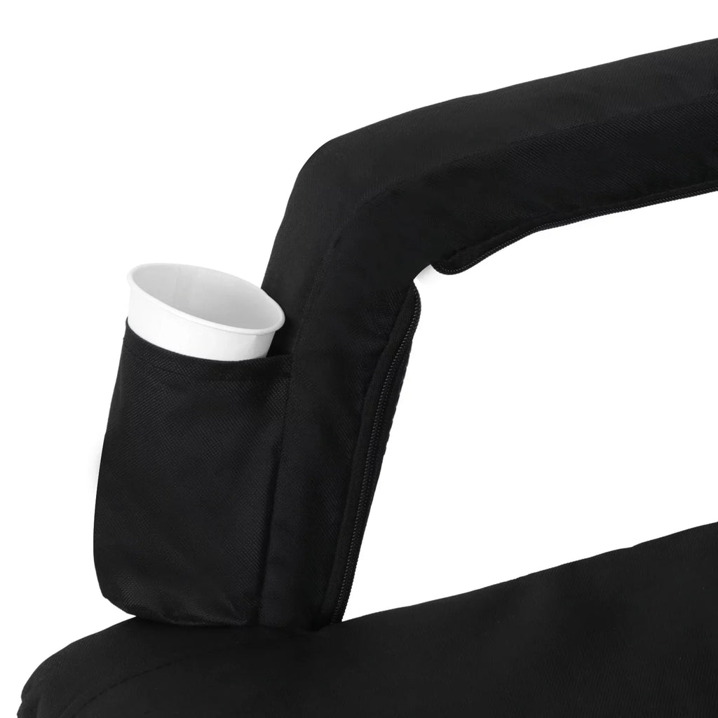ZENY Stadium Seat Chair Reclining Bleachers W/Padded Cushion - 6 Reclining Positions, Dark