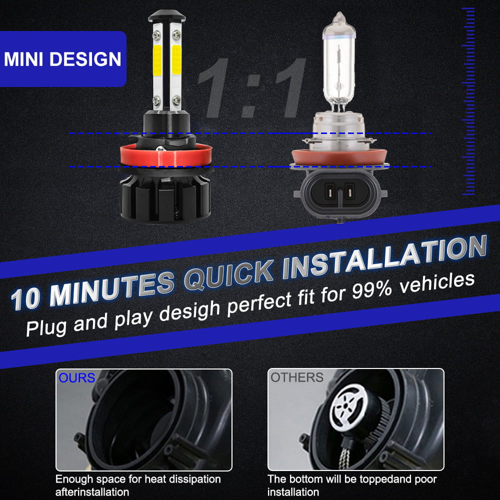 BMZONCC 9005 H11 LED Headlight H11 Fog Light Bulbs Combo for 4Runner 2010-2014 2015 2016 2017 2018 2019 2020