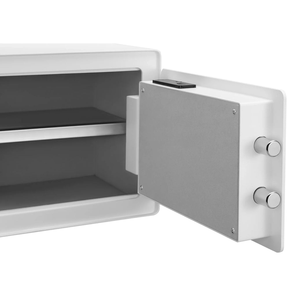 Pen + Gear Safes 0.57 CF with Electronic Lock, Backup Key, 1 Shelf, Carpeted Interior, White