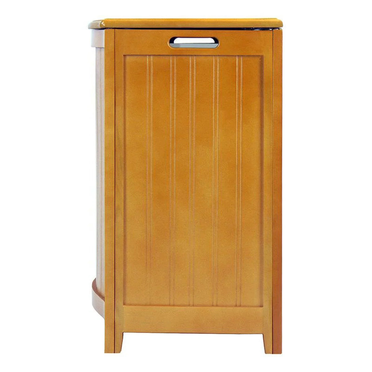 Oceanstar Natural Finished Bowed Front Laundry Wood Hamper with Interior Bag B0106N