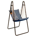 The Hamptons Collection 45” x 64” Blue and White Striped Pattern Hanging Hammock Chair with Stand