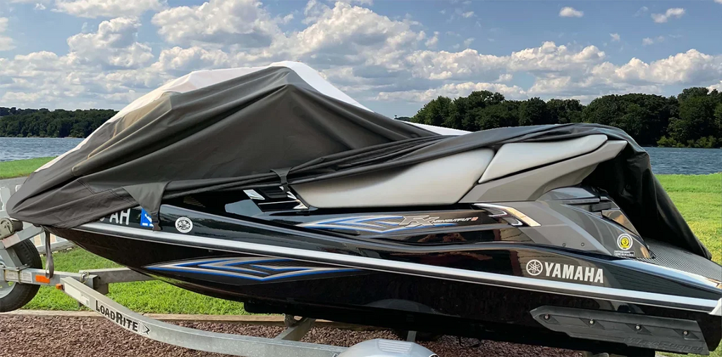 SUPER HEAVY-DUTY PWC JetSki Cover Compatible for Kawasaki STX 750 / 900 1994-2006 Jet Ski Trailerable Cover Ebony