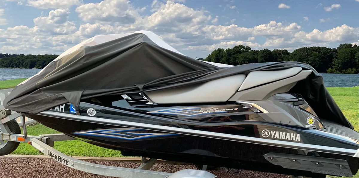 SUPER HEAVY-DUTY PWC JetSki Cover Compatible for Polaris SLX 1995 1996 1997 1998 1999 2000 2001 Jet Ski Trailerable Cover Ebony 1-2 Seater