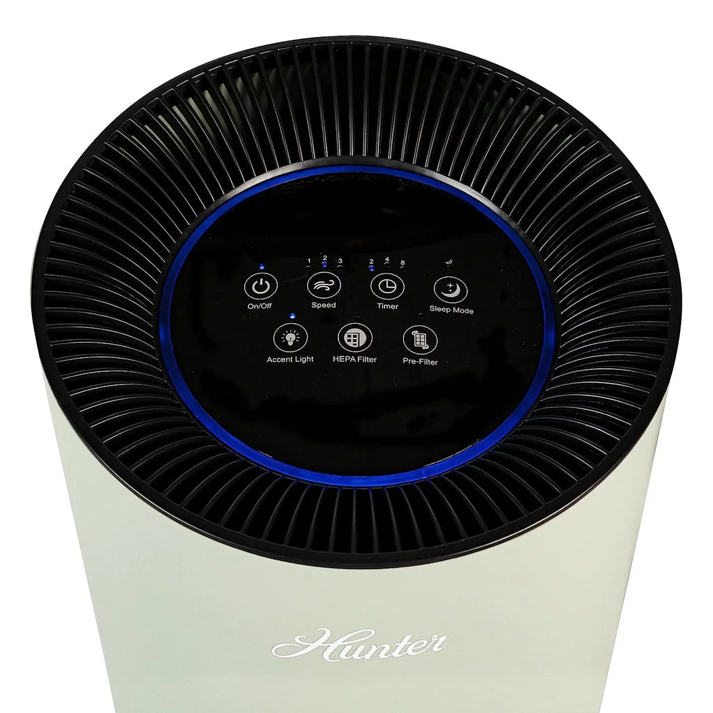 Open Box HUNTER True HEPA Air Purifier for Allergies Digital Tall Tower 670SG - SAGE
