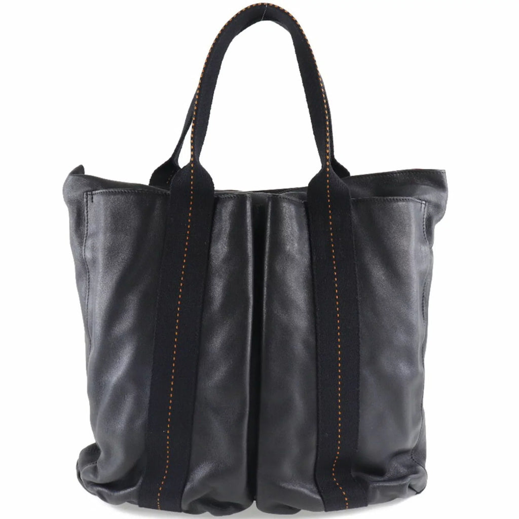 Pre-Owned Hermes Caravan Vertical PM Voderma Jet Unisex Tote Bag (Fair)