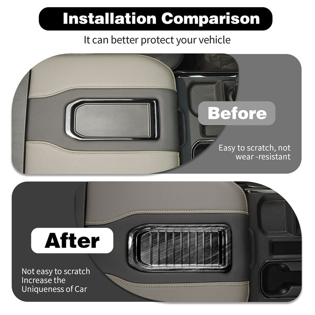 Center Armrest Storage Box Trim Cover Fit For Chevy Silverado Suburban Tahoe SIERRA 2019 2020 2021 2022 Dark Wood Grain