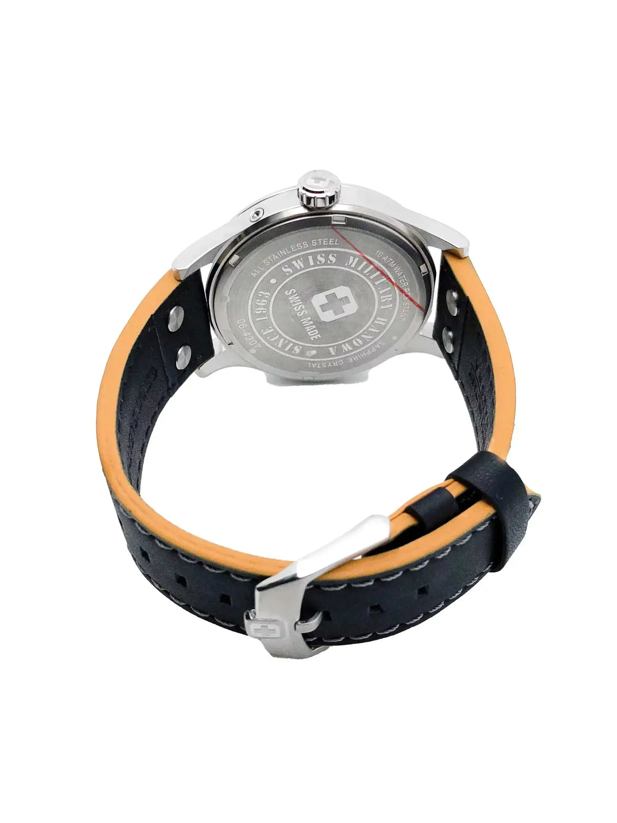 Swiss Military Hanowa S-Steel Jet Dial Quartz Mens Watch 06-4307.04.007