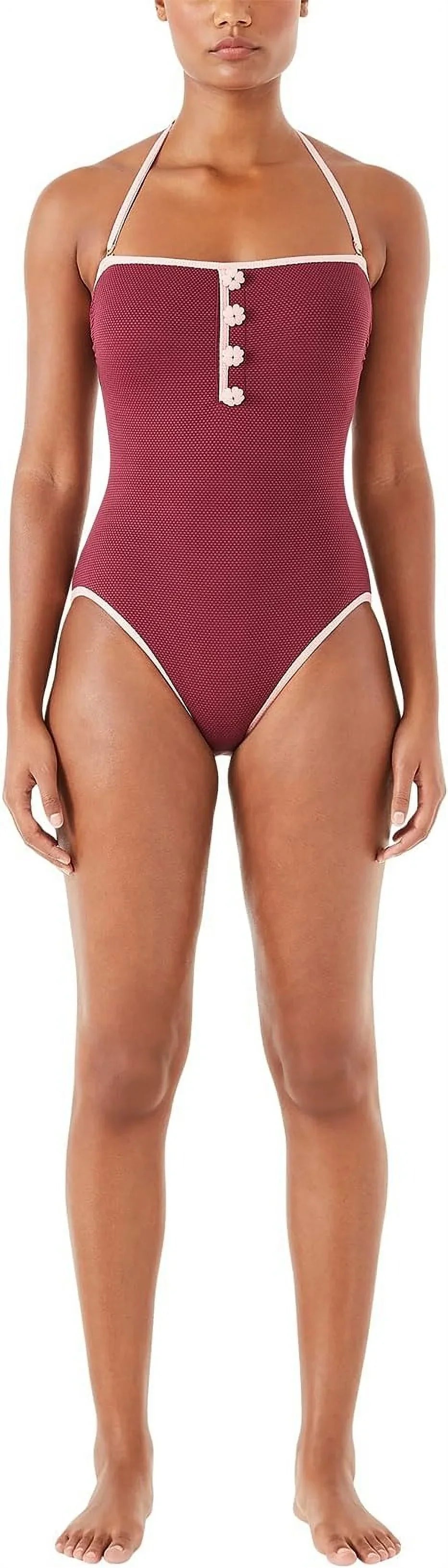 Kate Spade New York PURPLE Pique Convertible One-Piece Swimsuit, US Large