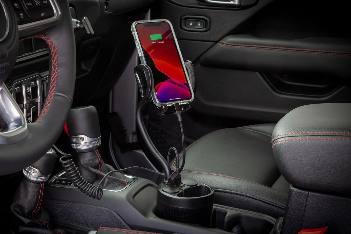 Scosche UH2PCUP Powerhub 4” Adjustable Arm and Cup Holder Car Mount Ebony