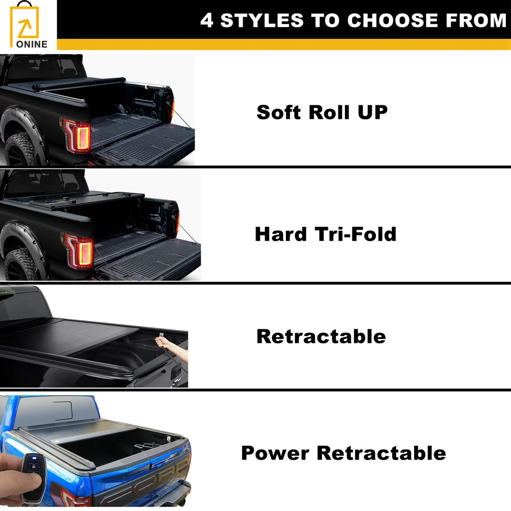 ONINE AWH Hard Tri-Fold Truck Bed Tonneau Cover Custom Fit 2019-2024 Dodge Ram 1500 New Body 5.7ft Bed(67"), Does not fit Classic, Does Not Fit with Multi-Function (Split) Taiate or RamBox