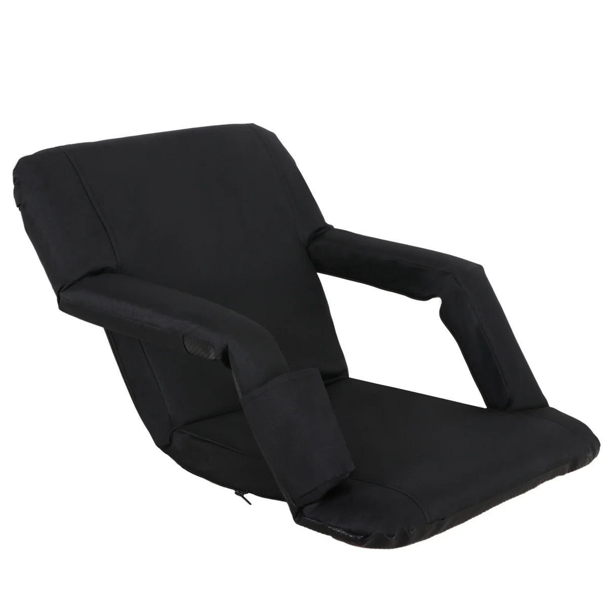 ZenSports 2PCS Portable Stadium Seat Chair for Bleacher 6 Reclining Positions Ebony