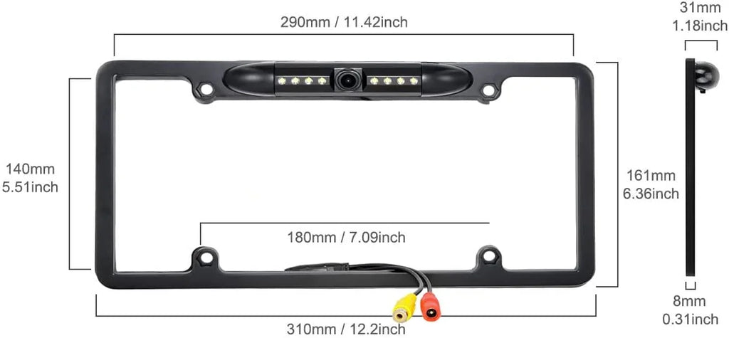 Backup Camera Rearview License Plate Waterproof for Kenwood DDX-5706S DDX5706S Jet