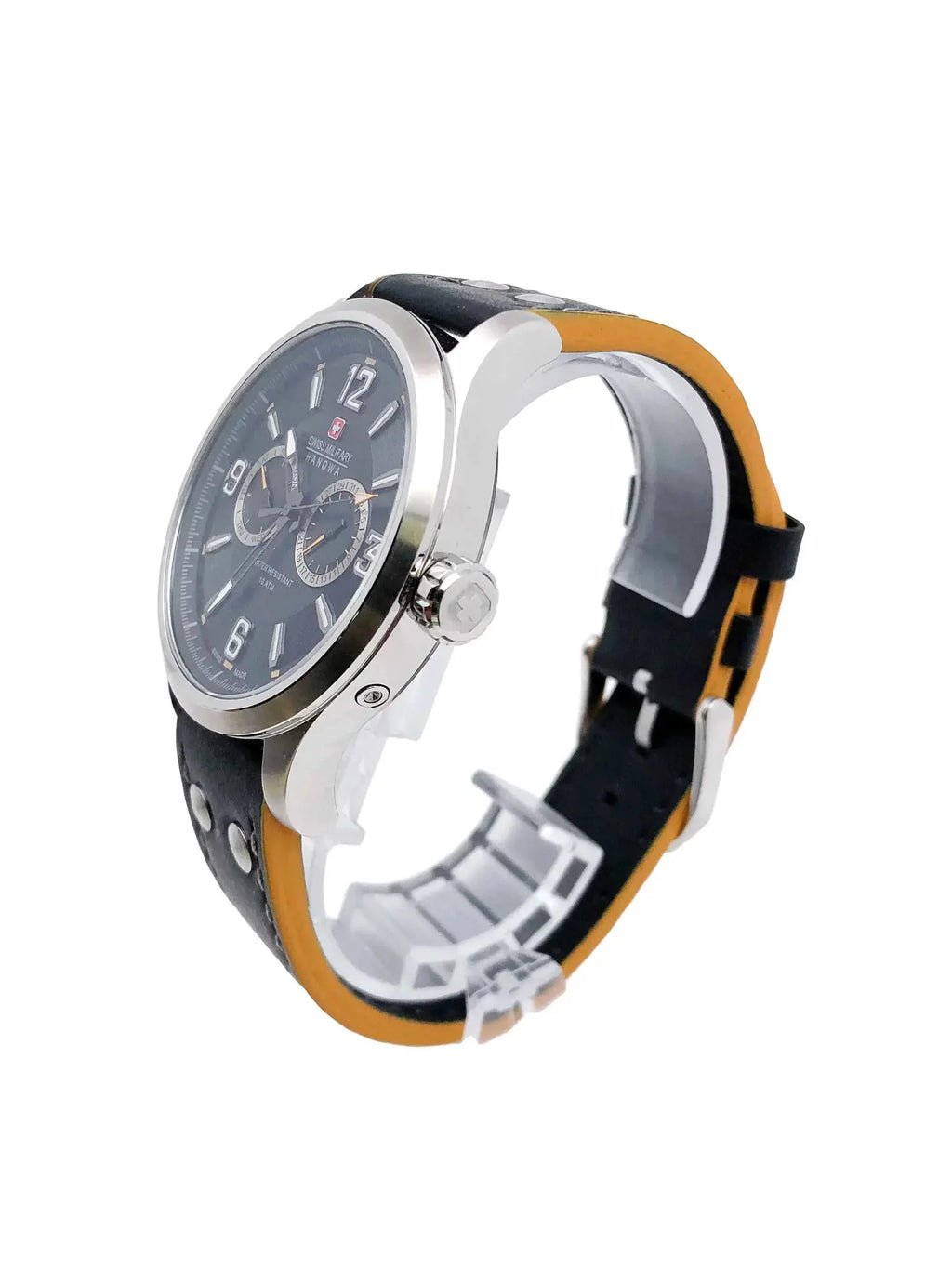Swiss Military Hanowa S-Steel Jet Dial Quartz Mens Watch 06-4307.04.007