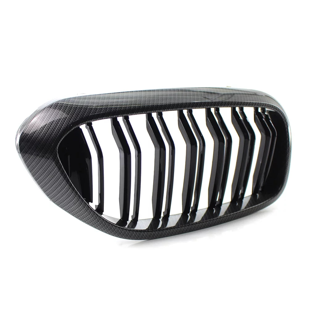 NS Front Grill Keney Grille Cover Trim for 5 Series G30 G31 G38 530i 540i 2017 2018 2019, Carbon Fiber Style