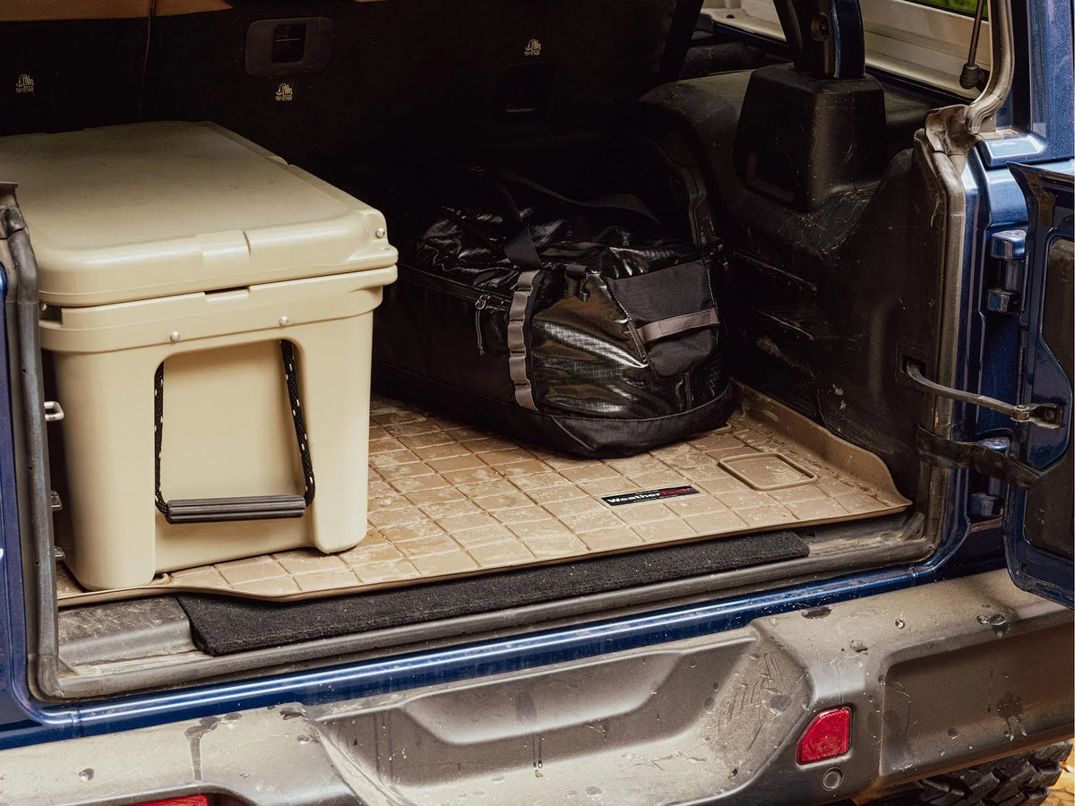 WeatherTech Cargo Trunk Liner with Bumper Protector compatible with 2010-2024 4Runner - Behind 2nd Row Seating With Bumper Protector, Tan
