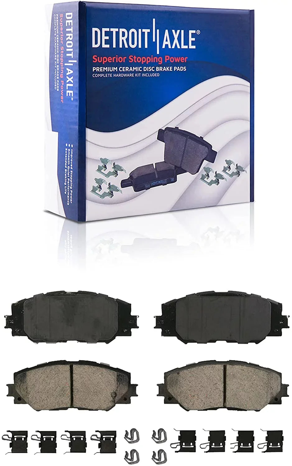 Detroit Axle - Front Brake Kit for 2009-2019 Corolla Matrix Pontiac Vibe, 2008-2014 Scion xD Replacement 2009 2010 2011 2012 2013 2014 Disc Brake Rotors Ceramic Brakes Pads