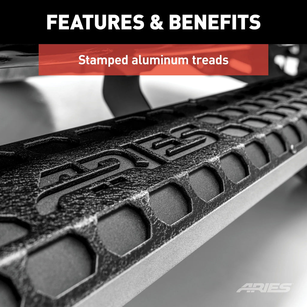 AdvantEDGE 5-1/2" x 91" Dark Aluminum Side Bars (No Brackets) Fits select: 2015,2017-2024 CHEVROLET SILVERADO
