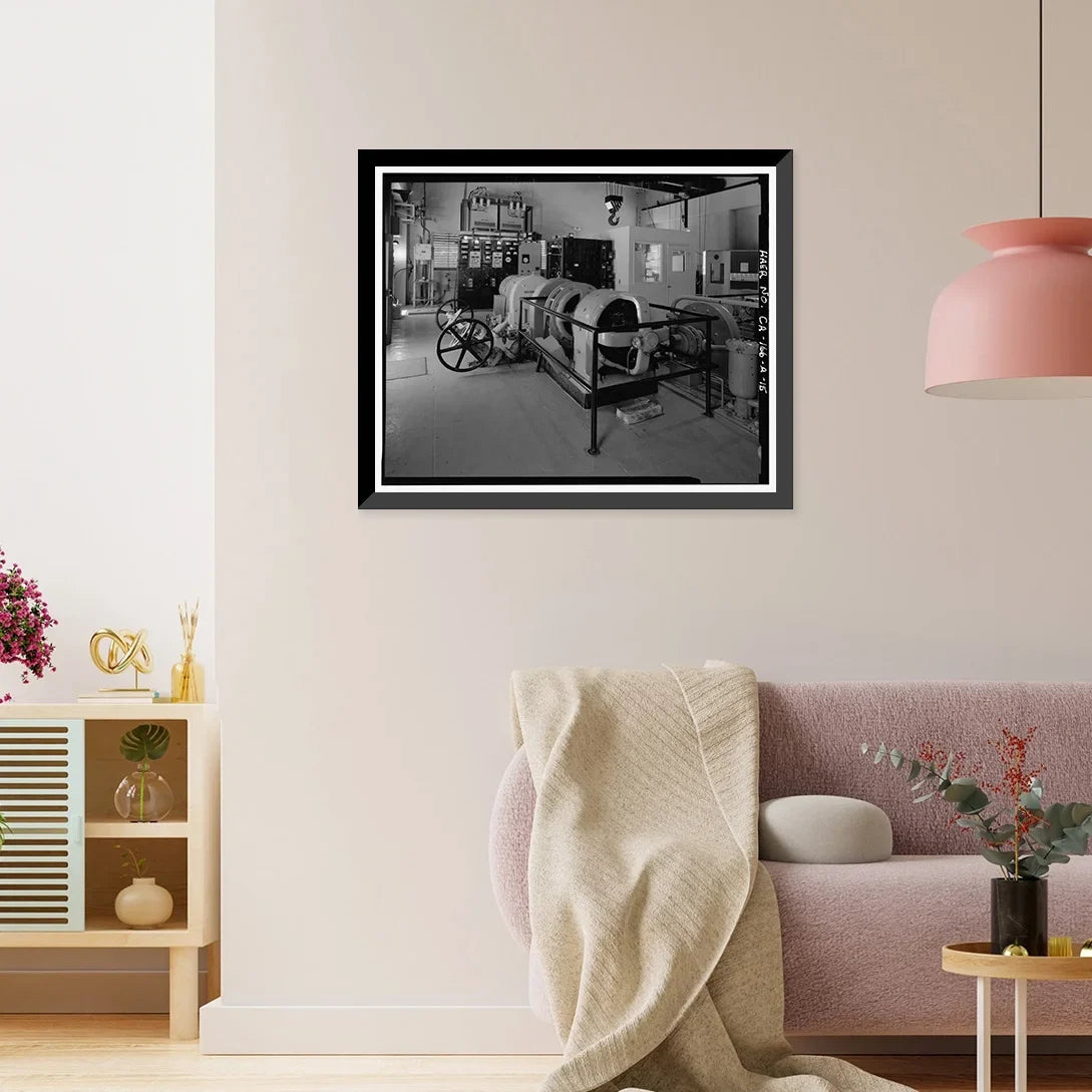 Historic Framed Print, Rush Creek Hydroelectric System, Powerhouse Exciters, Rush Creek, June Lake vicinity, Mono County, CA - 15, 17-7/8" x 21-7/8"
