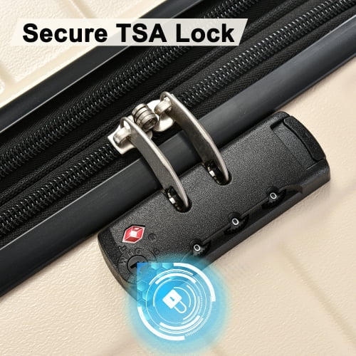 Zateety Hardshell Luggage Sets 3 Piece double spinner 8 wheels Suitcase with TSA Lock Load 20''24''28''